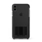 Barcode with Text Apple iPhone Xs Max Impact Case Black Edge on Black Phone