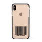 Barcode with Text Apple iPhone Xs Max Impact Case Black Edge on Gold Phone
