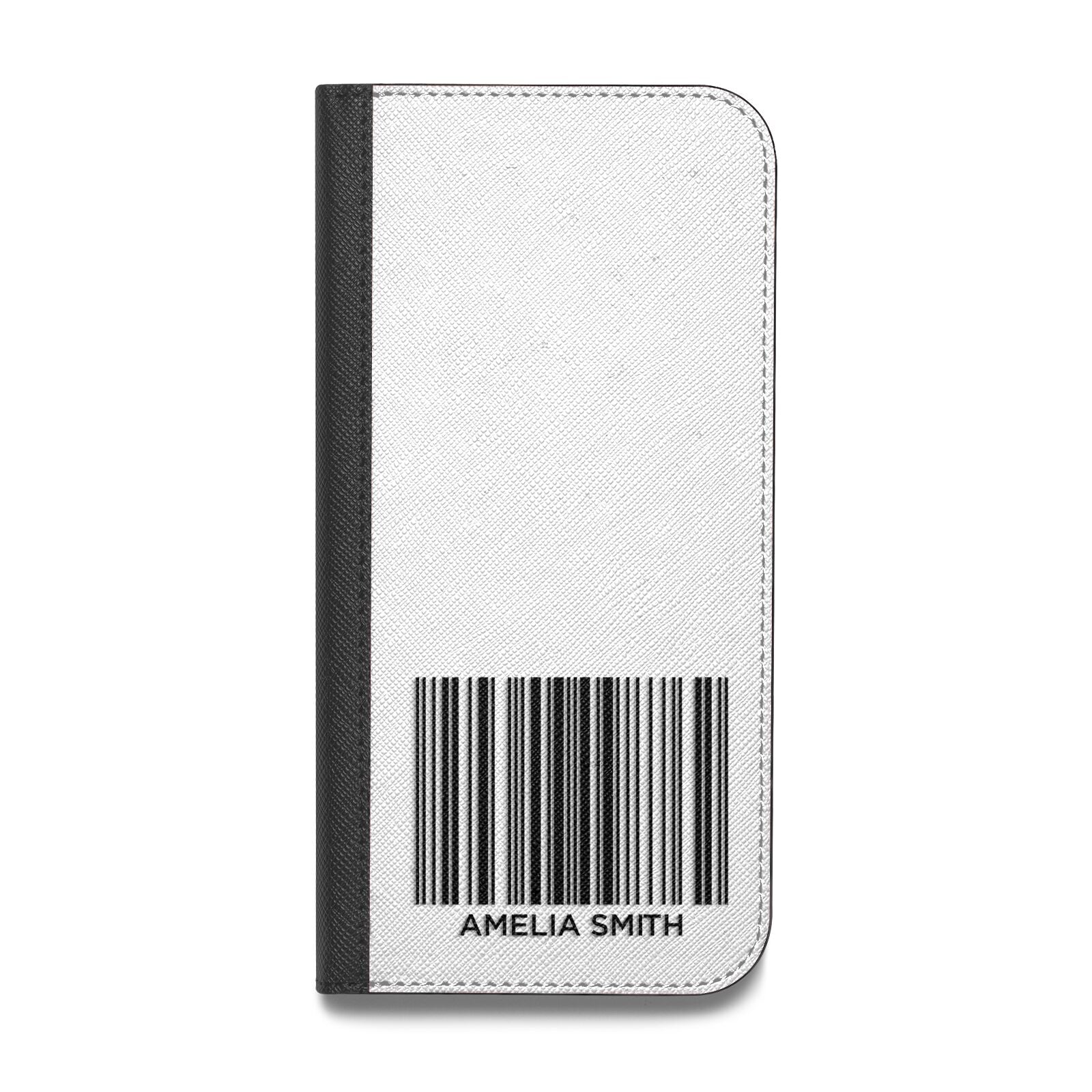 Barcode with Text Vegan Leather Flip Samsung Case