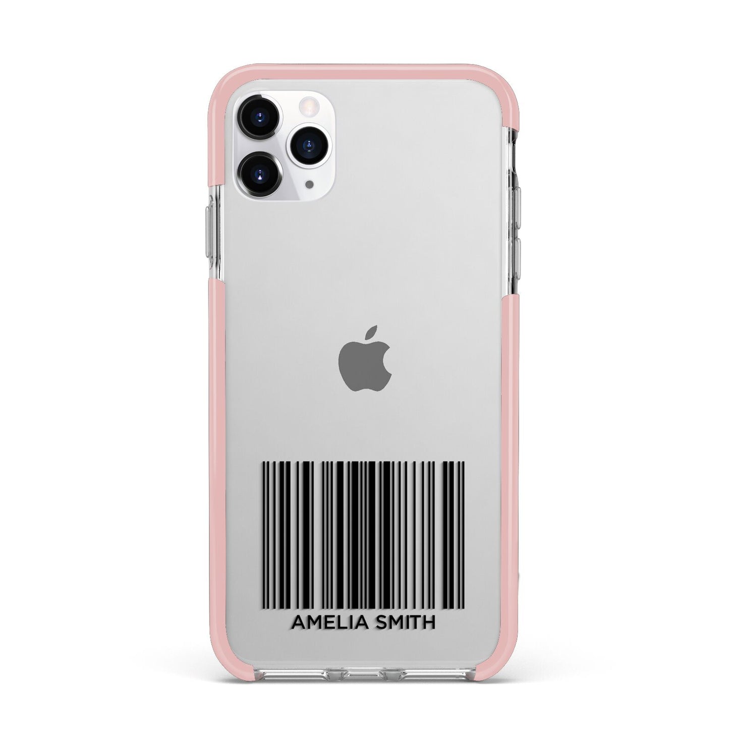 Barcode with Text iPhone 11 Pro Max Impact Pink Edge Case