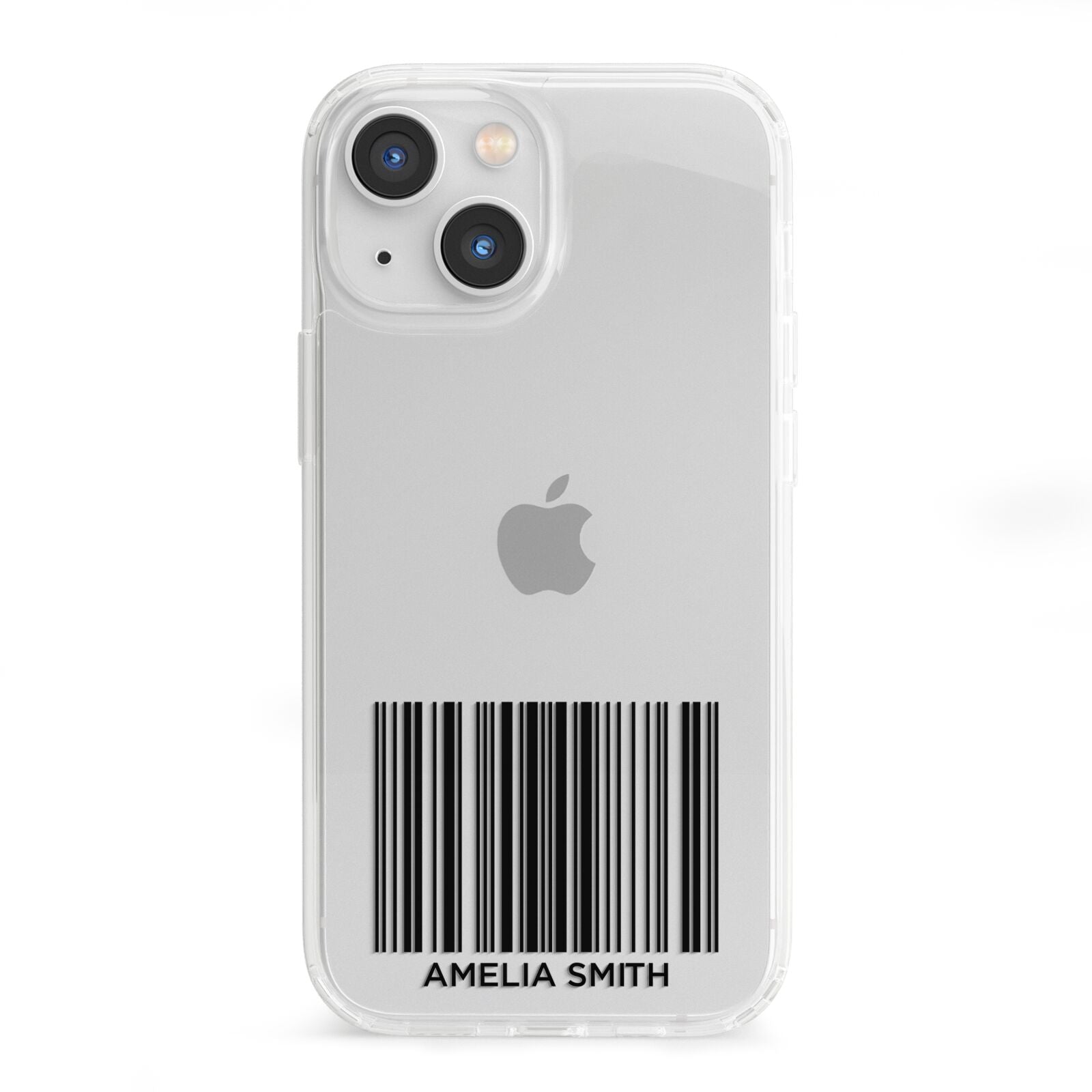 Barcode with Text iPhone 13 Mini Clear Bumper Case