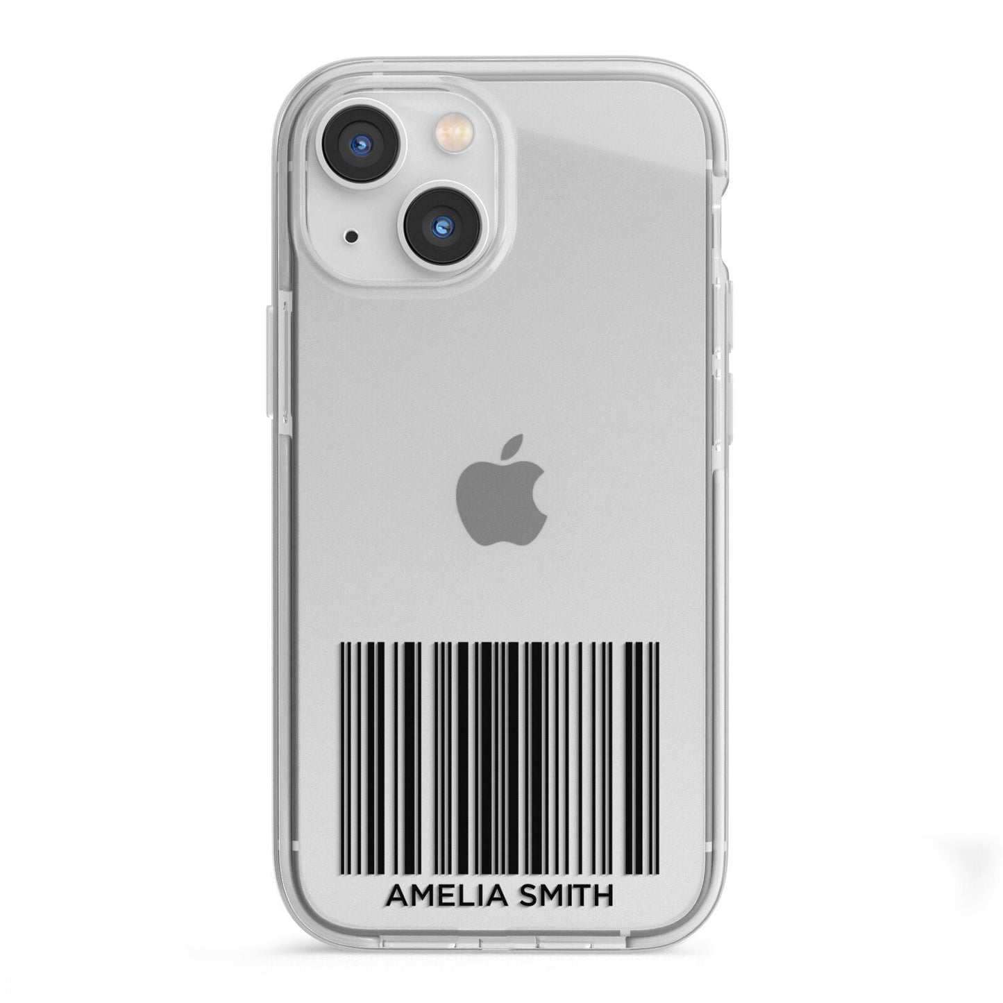 Barcode with Text iPhone 13 Mini TPU Impact Case with White Edges