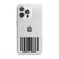 Barcode with Text iPhone 13 Pro Clear Bumper Case