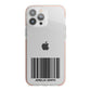 Barcode with Text iPhone 13 Pro Max TPU Impact Case with Pink Edges