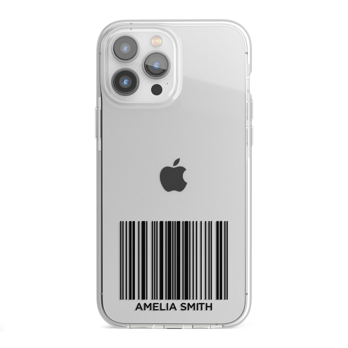 Barcode with Text iPhone 13 Pro Max TPU Impact Case with White Edges