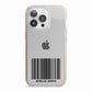 Barcode with Text iPhone 13 Pro TPU Impact Case with Pink Edges