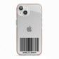 Barcode with Text iPhone 13 TPU Impact Case with Pink Edges