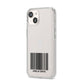 Barcode with Text iPhone 14 Clear Tough Case Starlight Angled Image