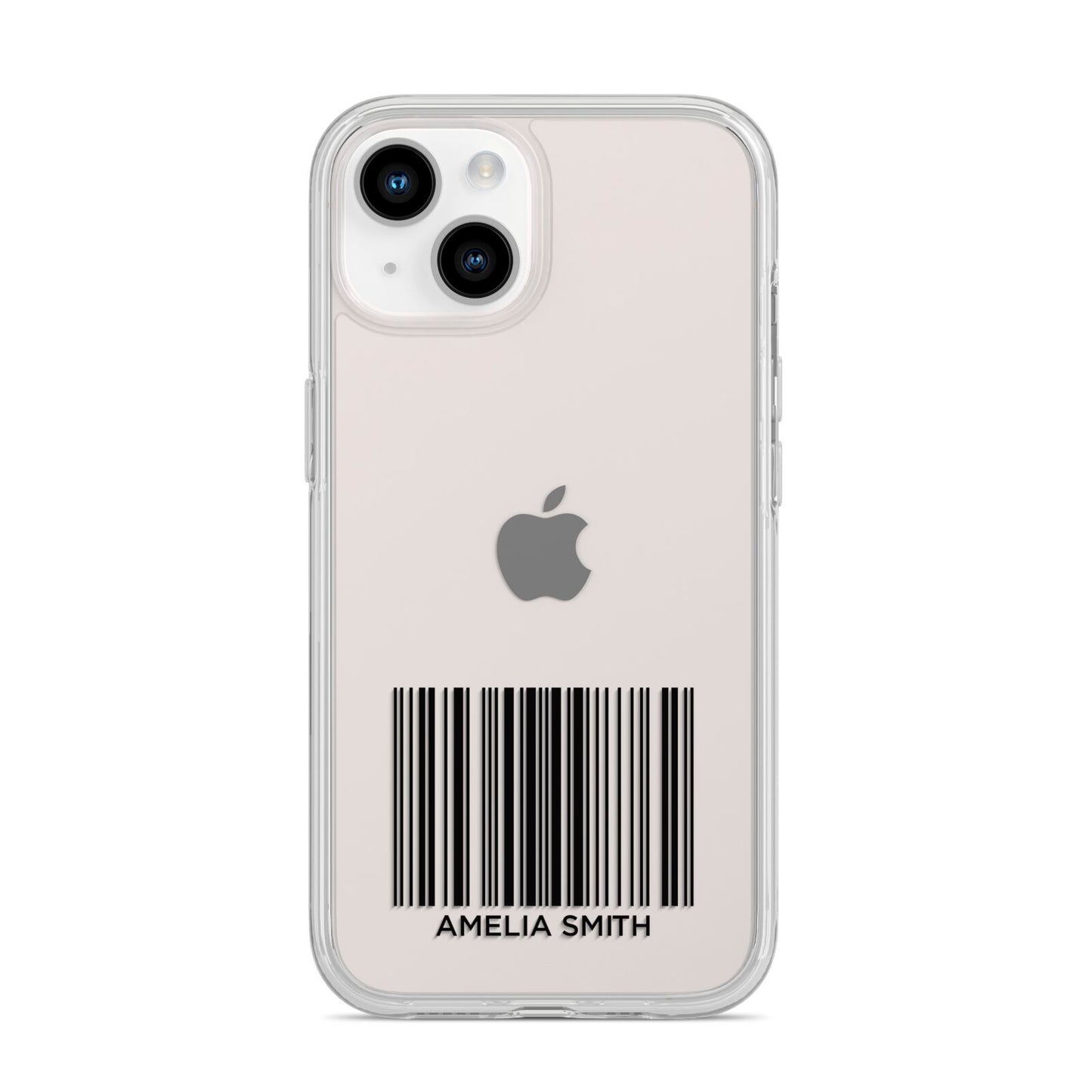 Barcode with Text iPhone 14 Clear Tough Case Starlight