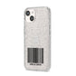 Barcode with Text iPhone 14 Glitter Tough Case Starlight Angled Image
