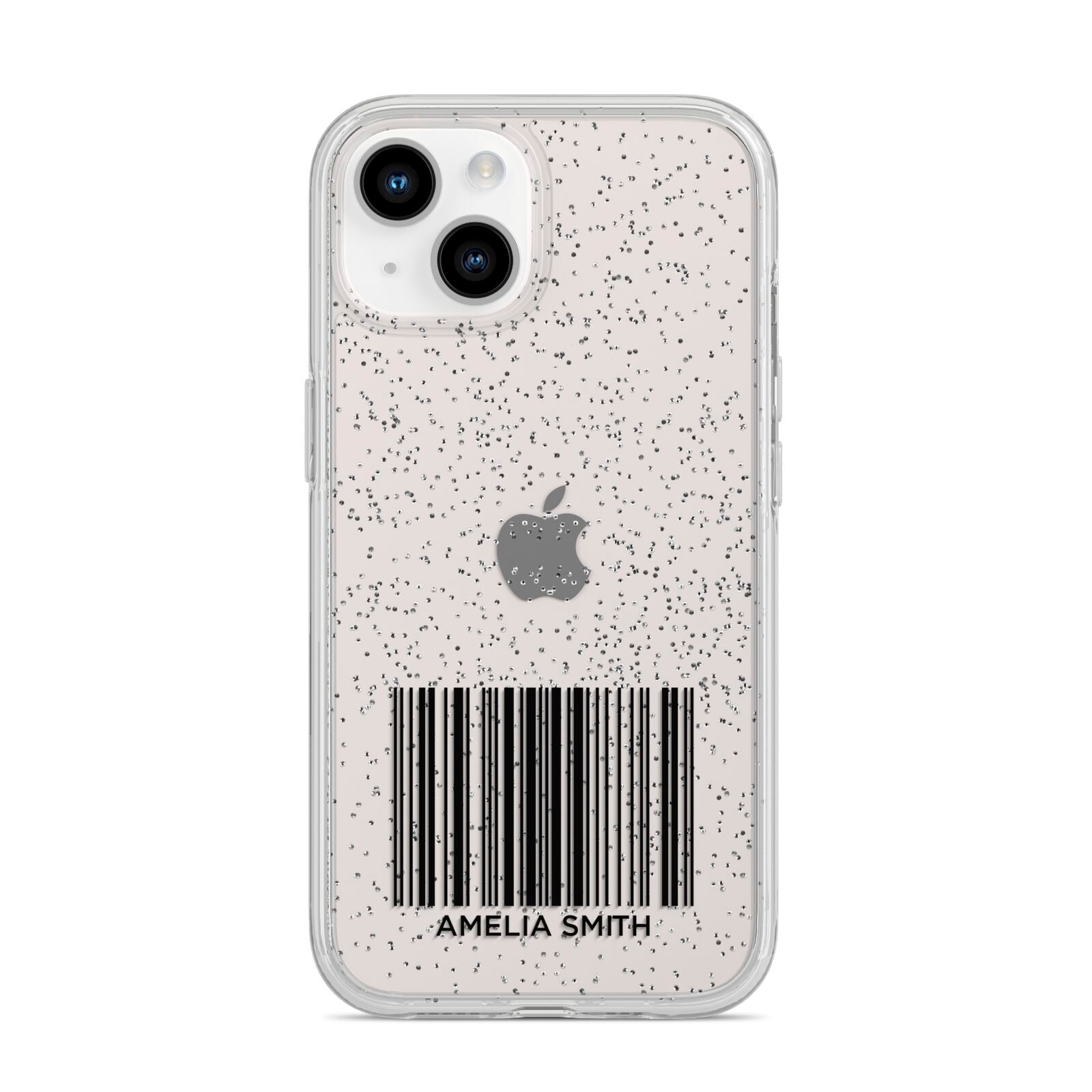 Barcode with Text iPhone 14 Glitter Tough Case Starlight
