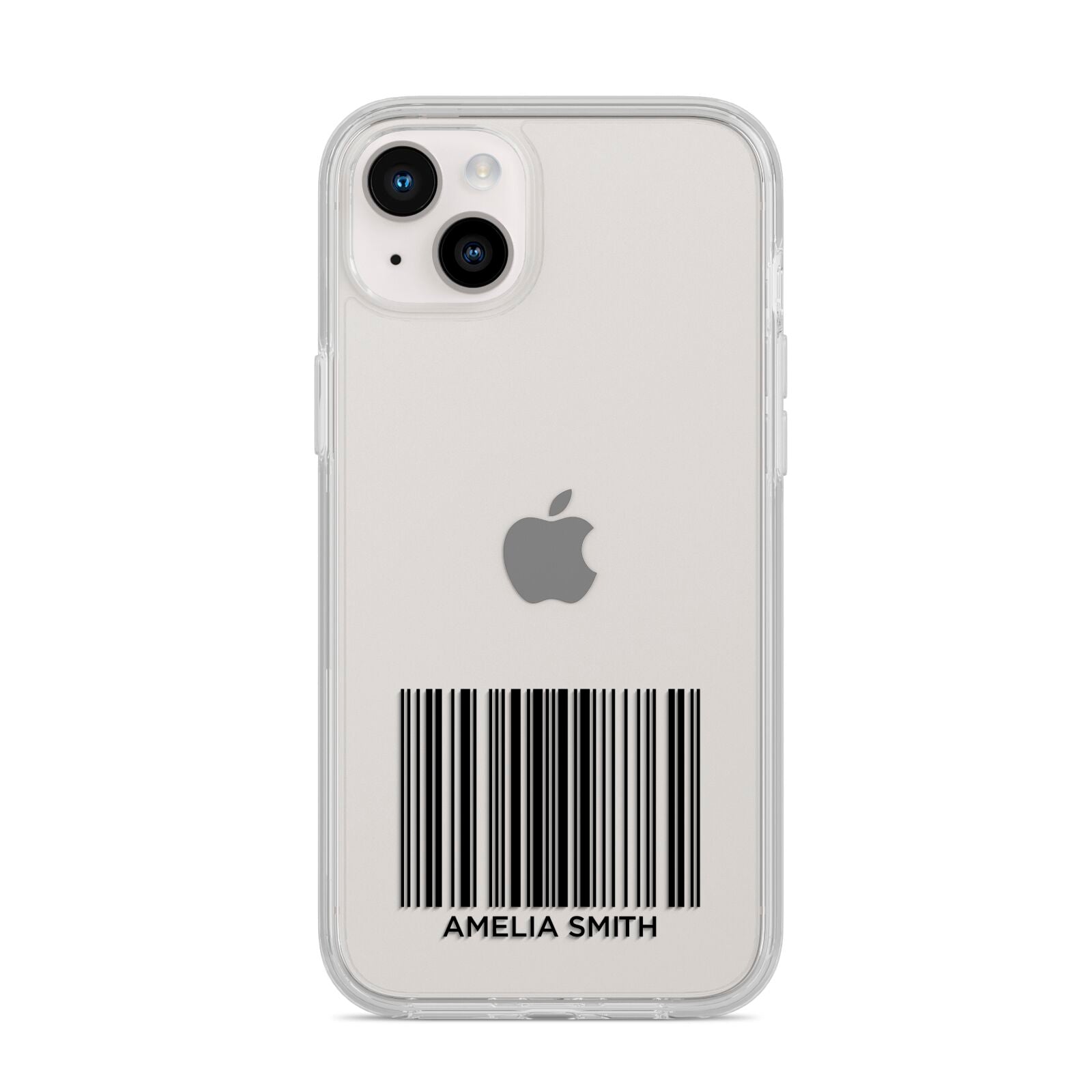 Barcode with Text iPhone 14 Plus Clear Tough Case Starlight