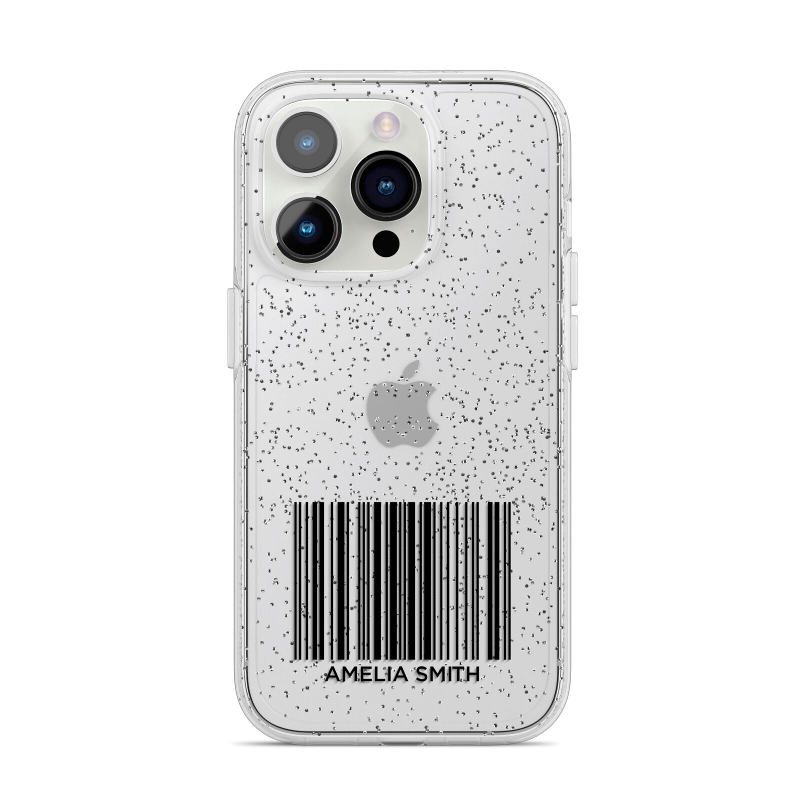 Barcode with Text iPhone 14 Pro Glitter Tough Case Silver