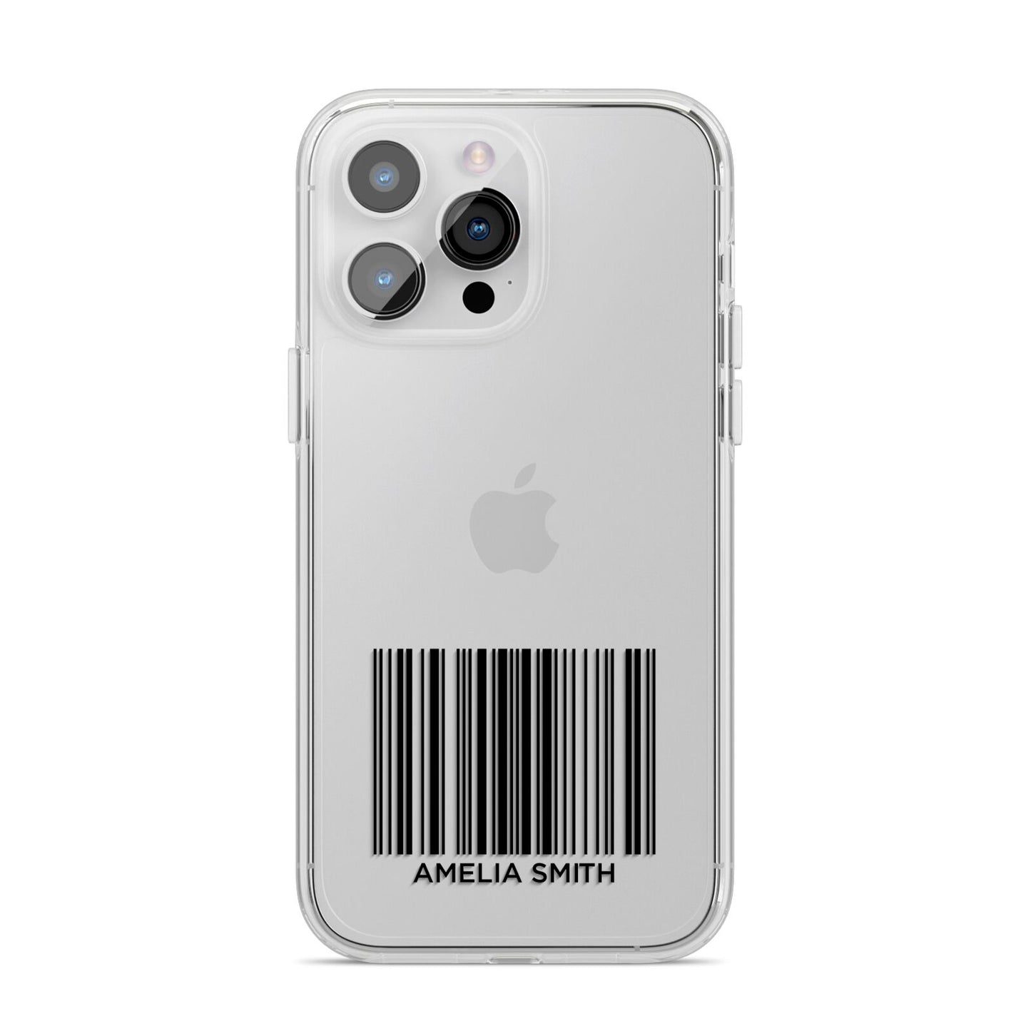 Barcode with Text iPhone 14 Pro Max Clear Tough Case Silver
