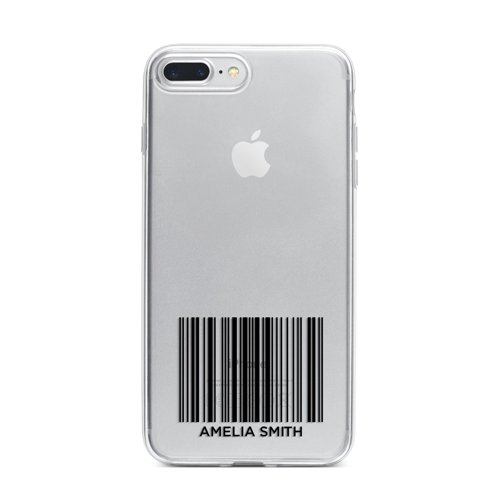 Barcode with Text iPhone 7 Plus Bumper Case on Silver iPhone