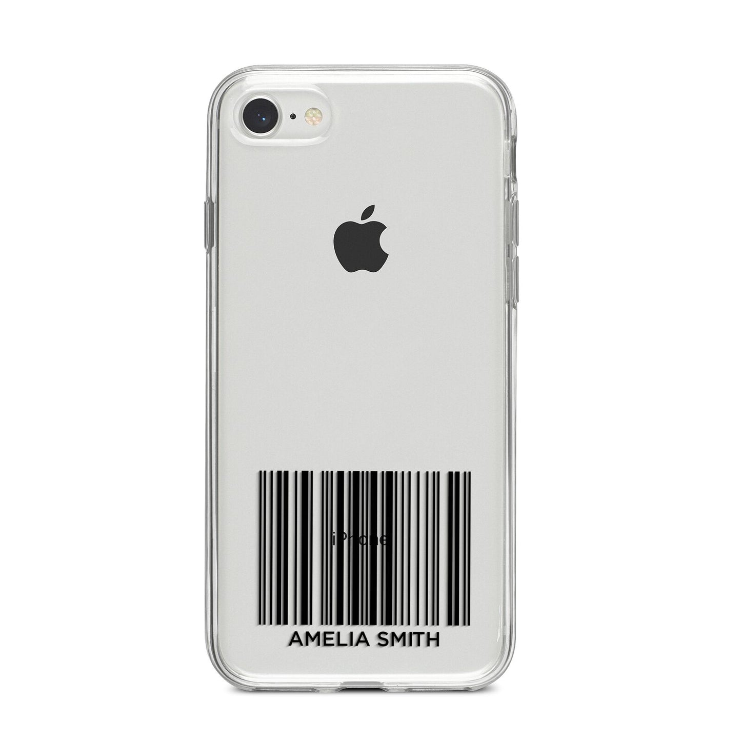 Barcode with Text iPhone 8 Bumper Case on Silver iPhone
