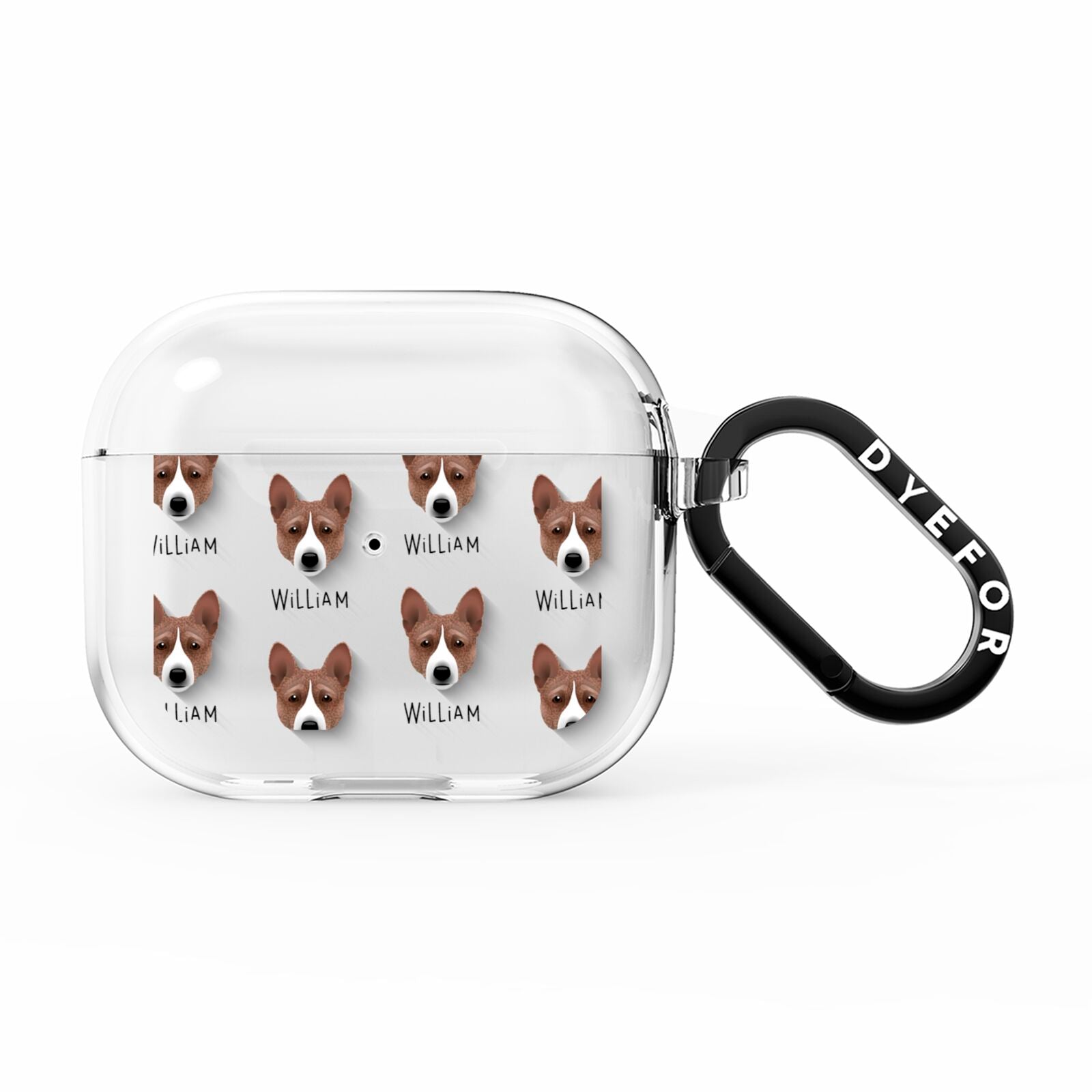 Basenji Icon with Name AirPods Clear Case 3rd Gen