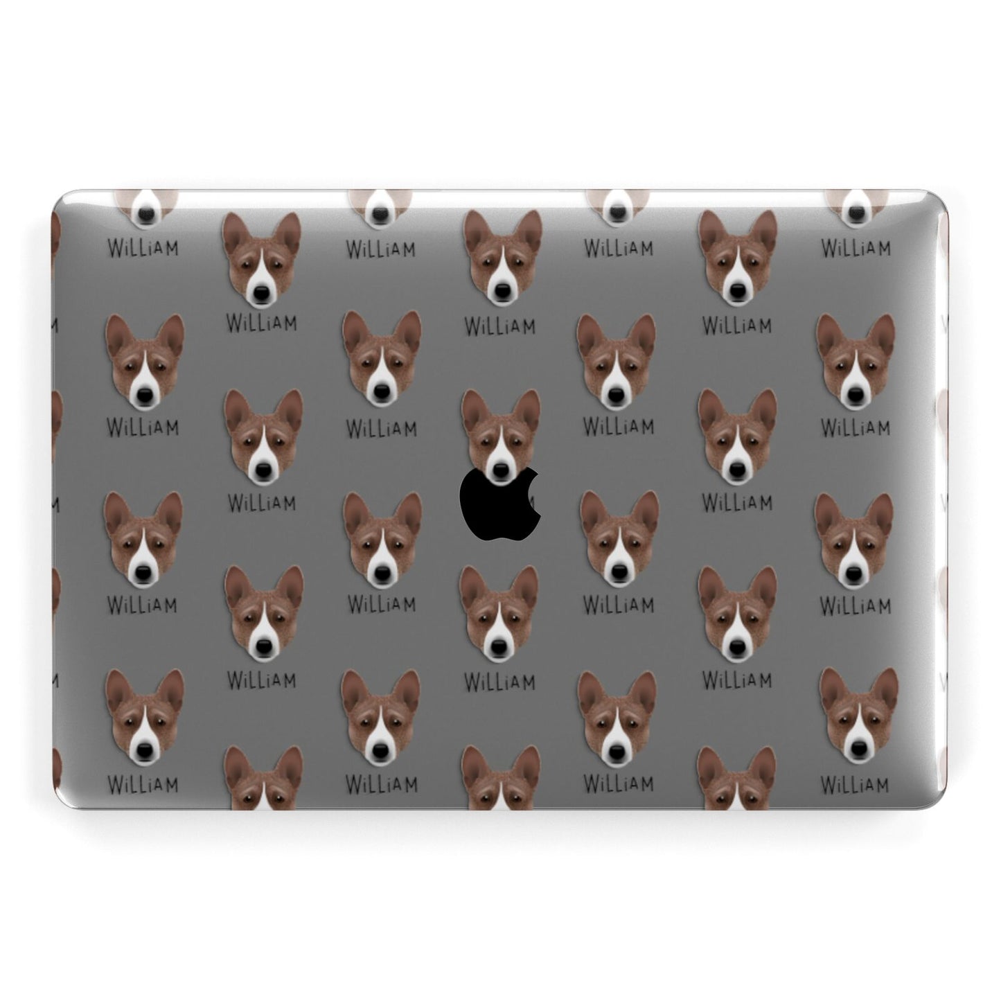 Basenji Icon with Name Apple MacBook Case