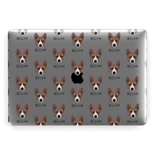 Basenji Icon with Name Apple MacBook Case