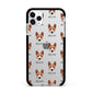 Basenji Icon with Name Apple iPhone 11 Pro Max in Silver with Black Impact Case