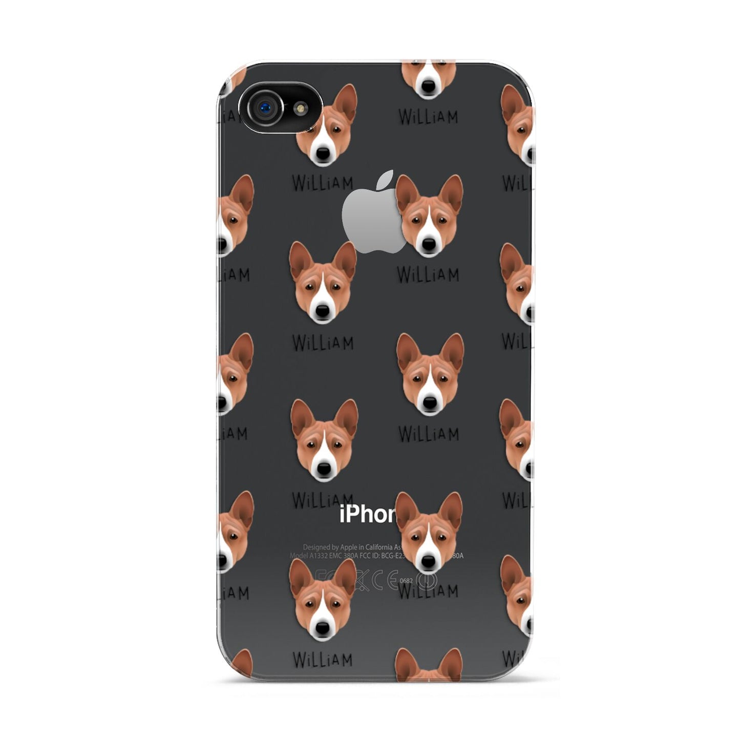 Basenji Icon with Name Apple iPhone 4s Case