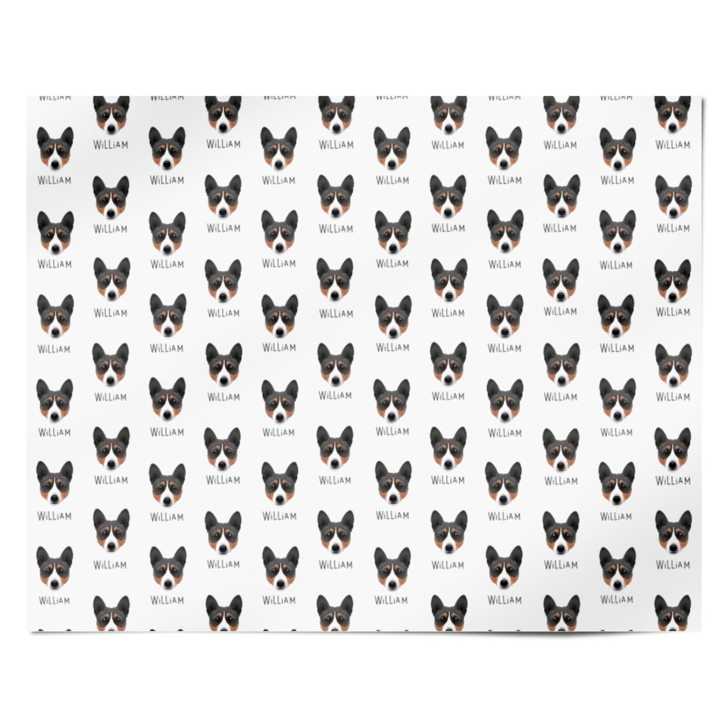 Basenji Icon with Name Personalised Wrapping Paper Alternative