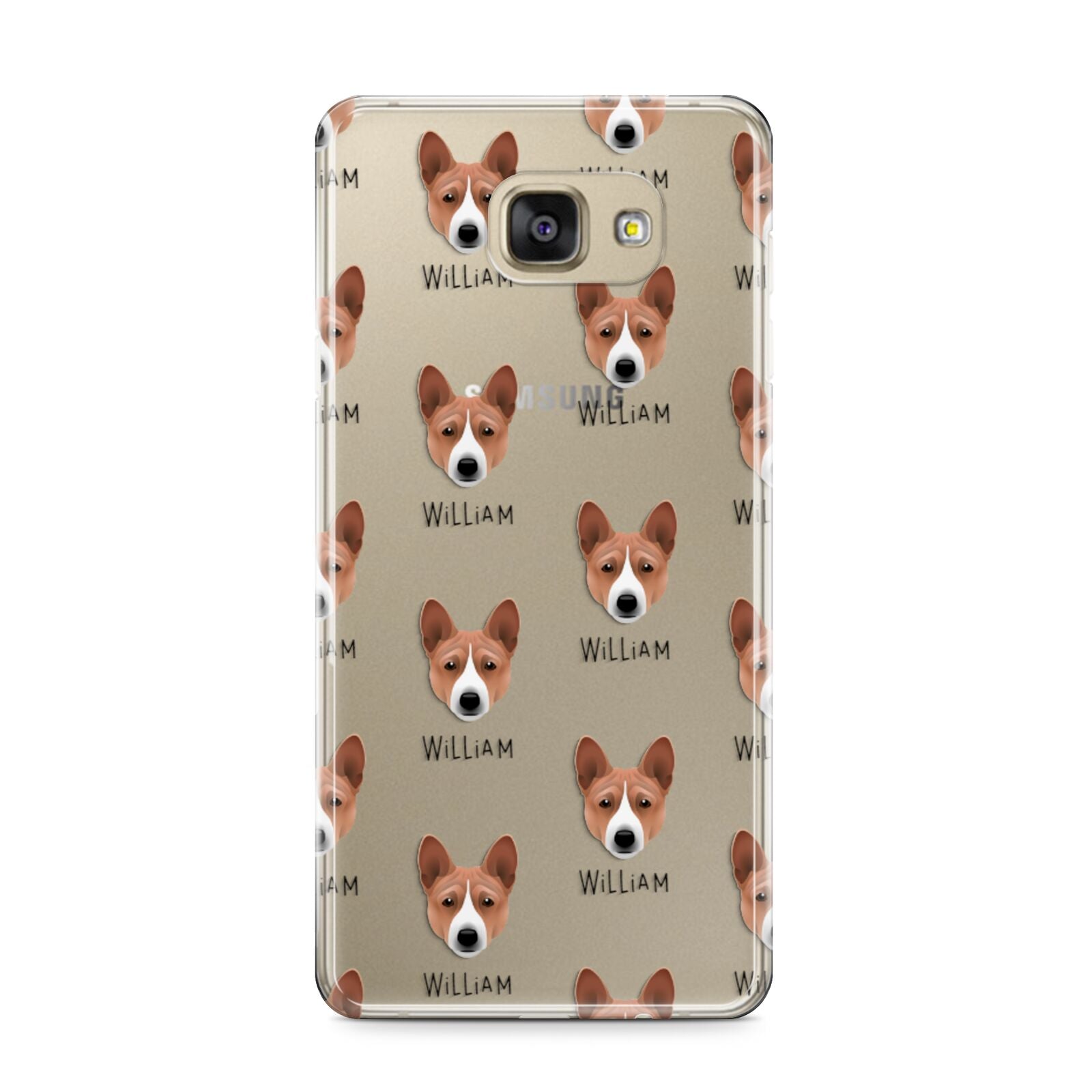 Basenji Icon with Name Samsung Galaxy A9 2016 Case on gold phone