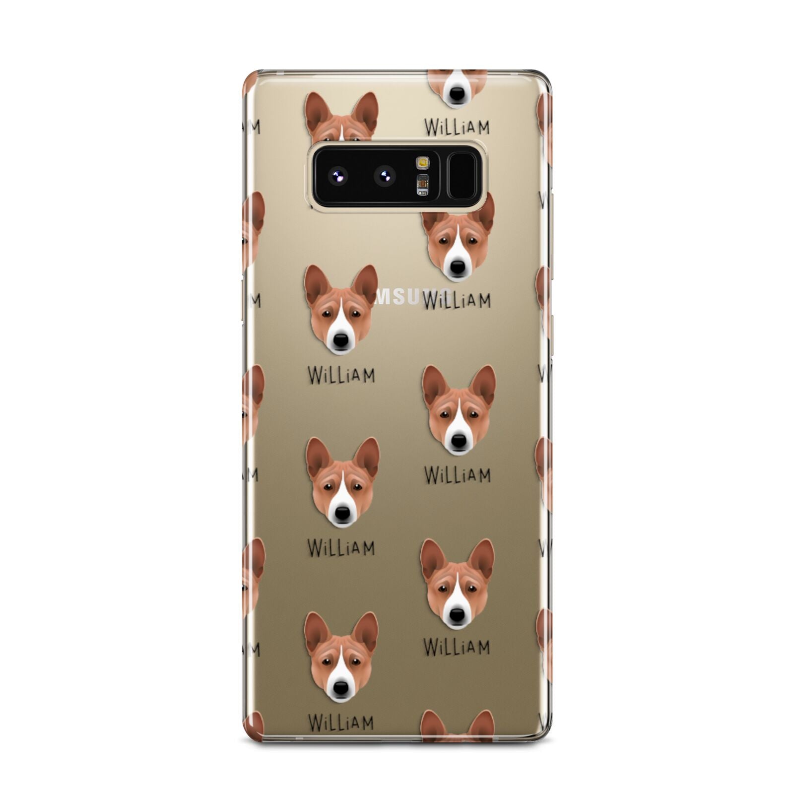 Basenji Icon with Name Samsung Galaxy Note 8 Case