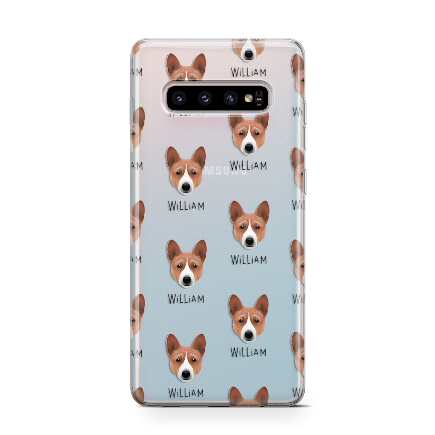 Basenji Icon with Name Samsung Galaxy S10 Case