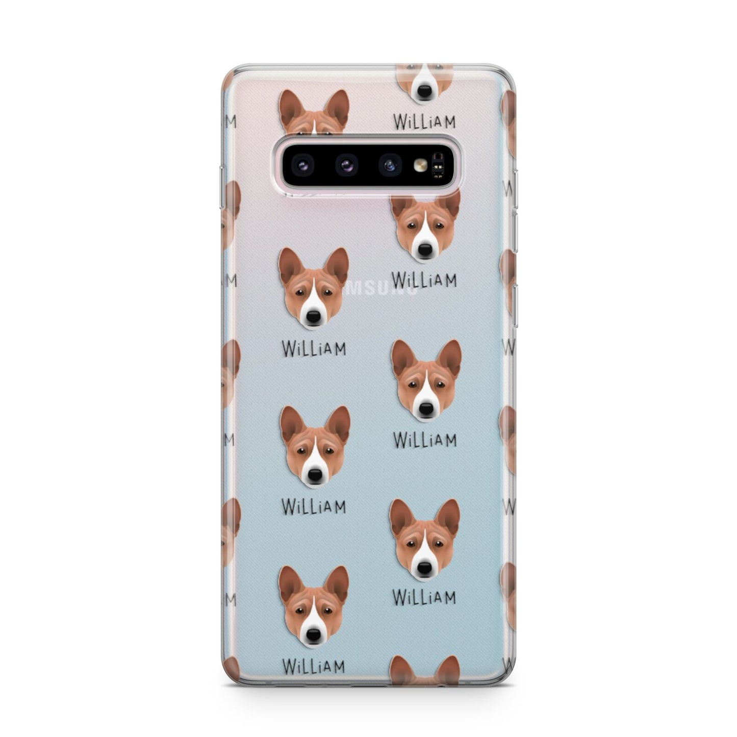 Basenji Icon with Name Samsung Galaxy S10 Plus Case