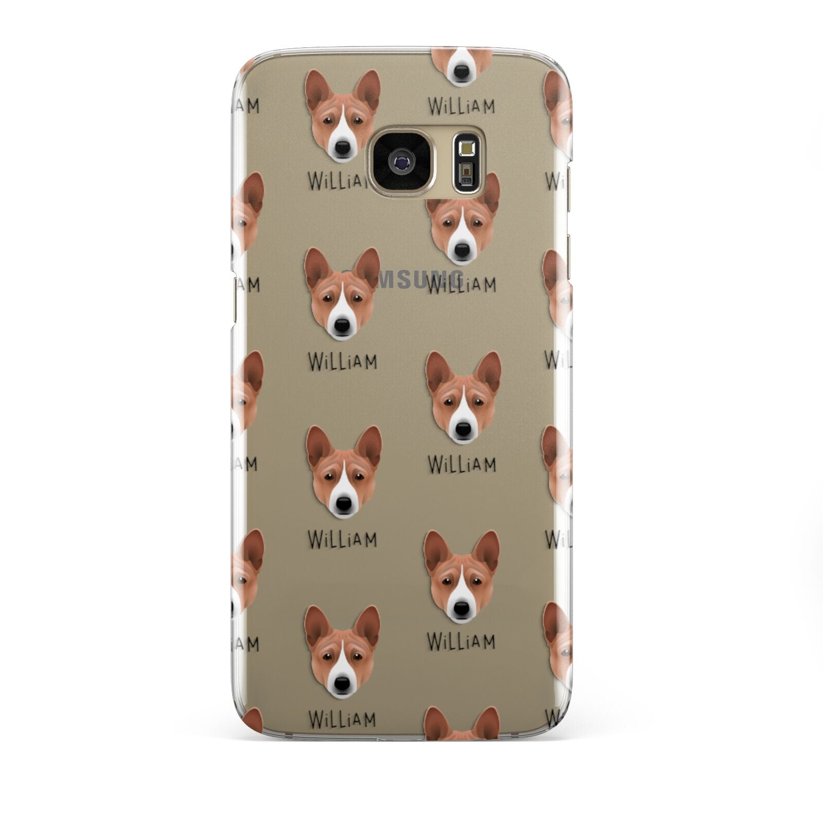 Basenji Icon with Name Samsung Galaxy S7 Edge Case