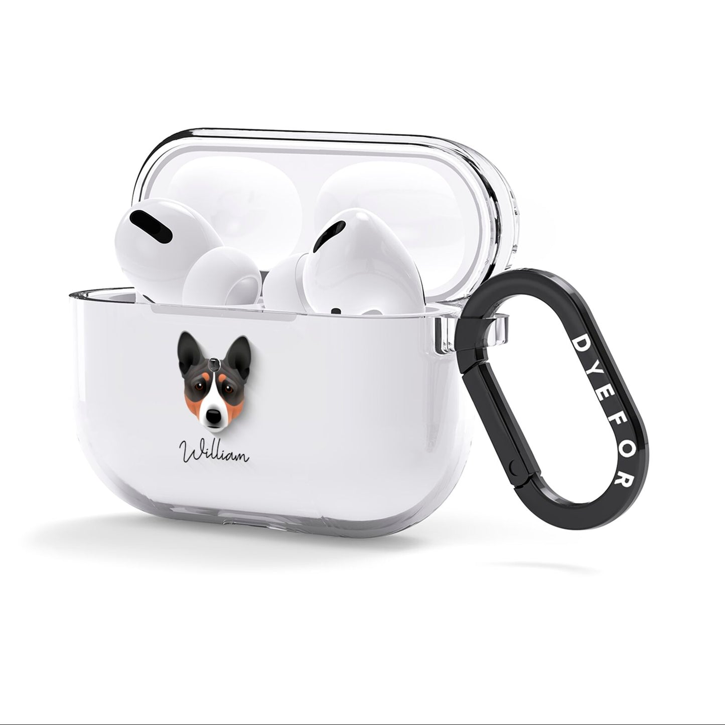 Basenji Personalised AirPods Clear Case 3rd Gen Side Image