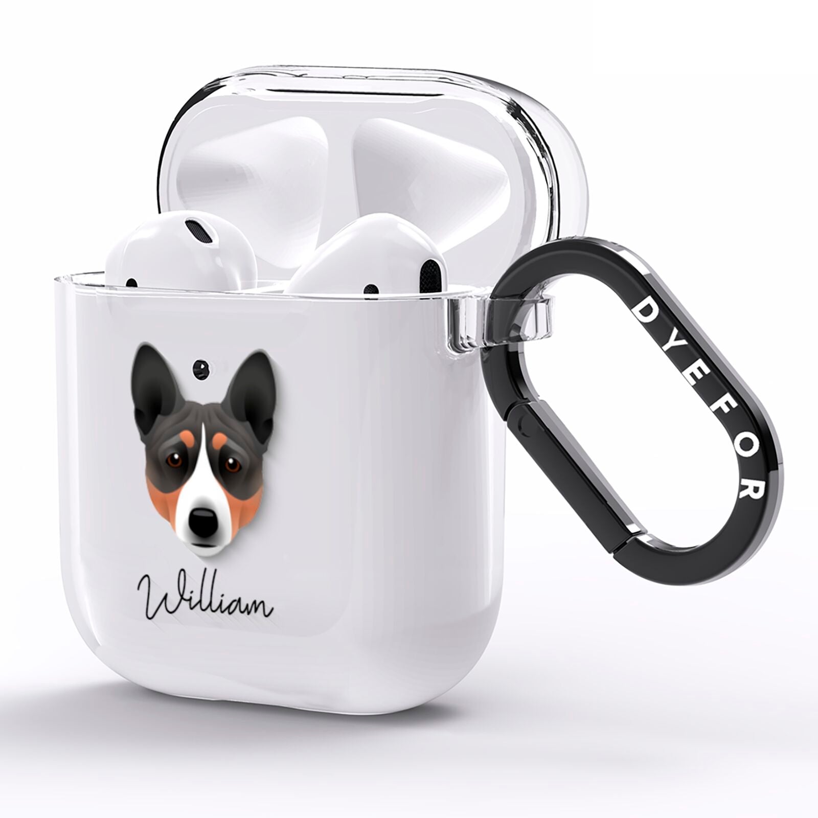 Basenji Personalised AirPods Clear Case Side Image