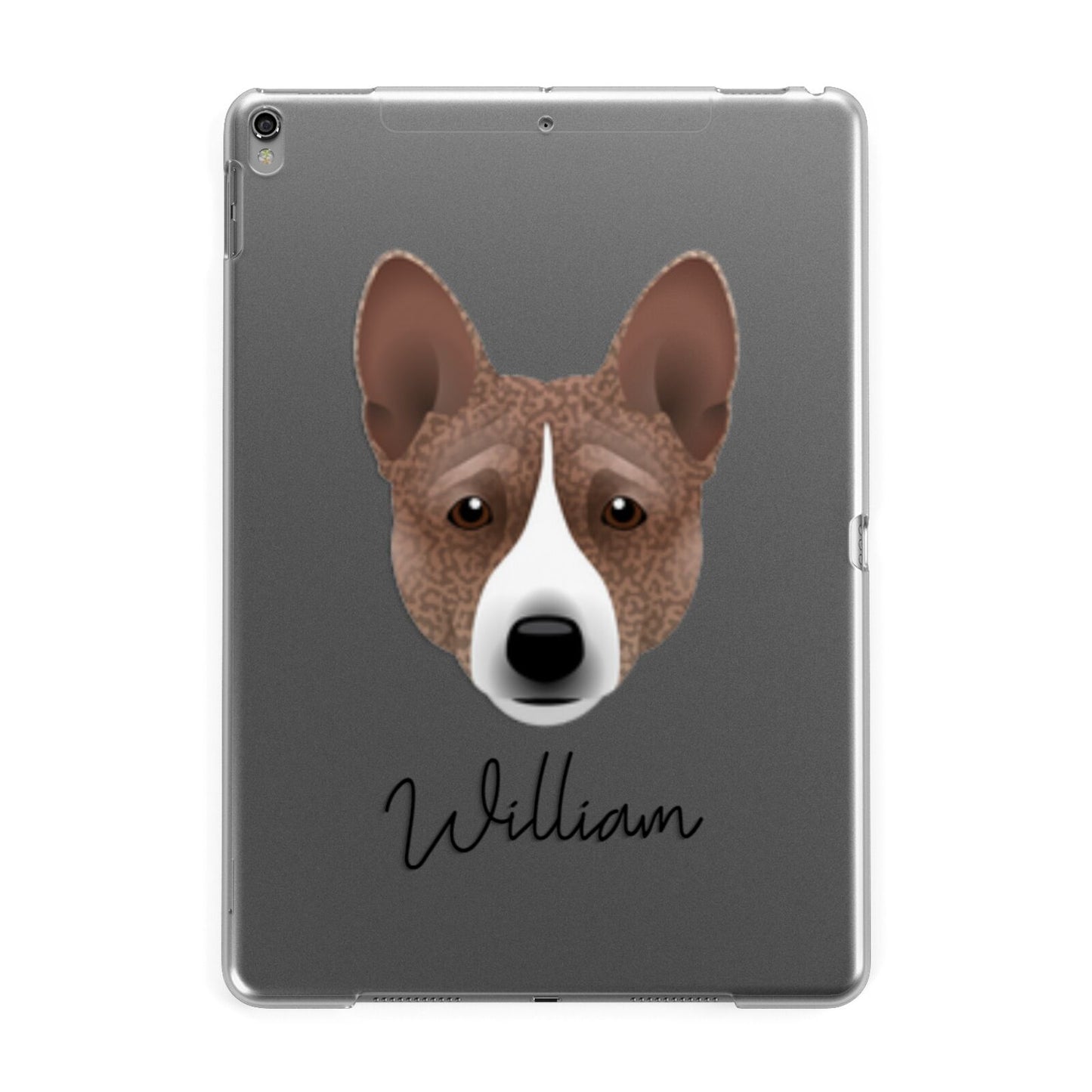 Basenji Personalised Apple iPad Grey Case