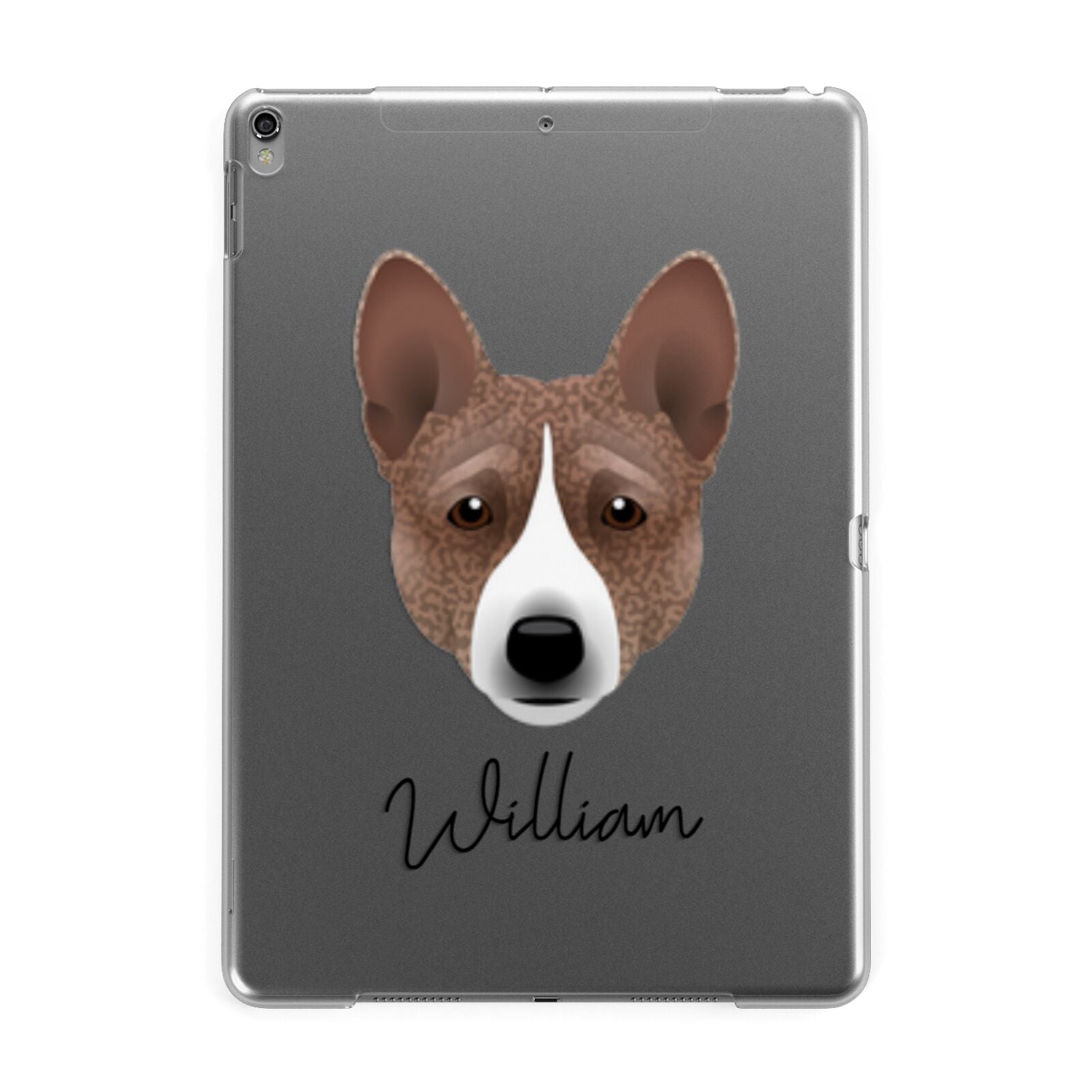 Basenji Personalised Apple iPad Grey Case