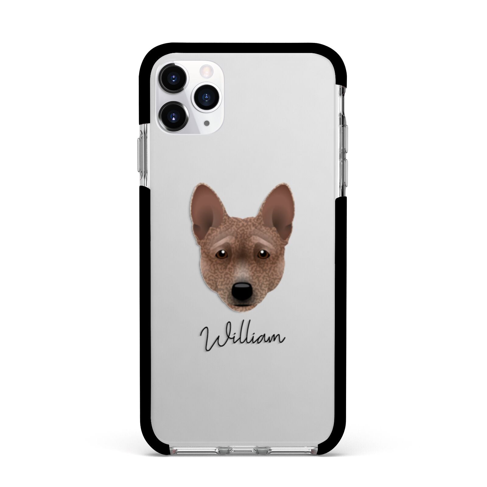 Basenji Personalised Apple iPhone 11 Pro Max in Silver with Black Impact Case