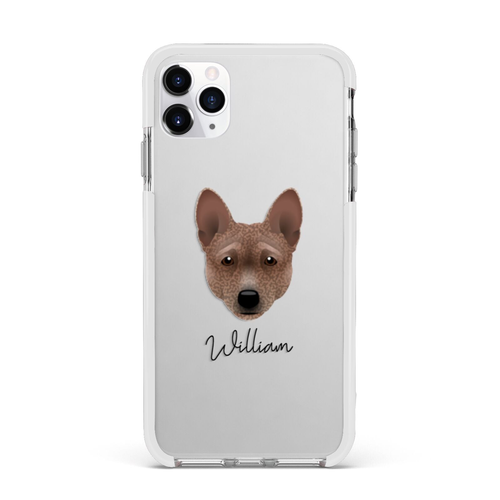 Basenji Personalised Apple iPhone 11 Pro Max in Silver with White Impact Case