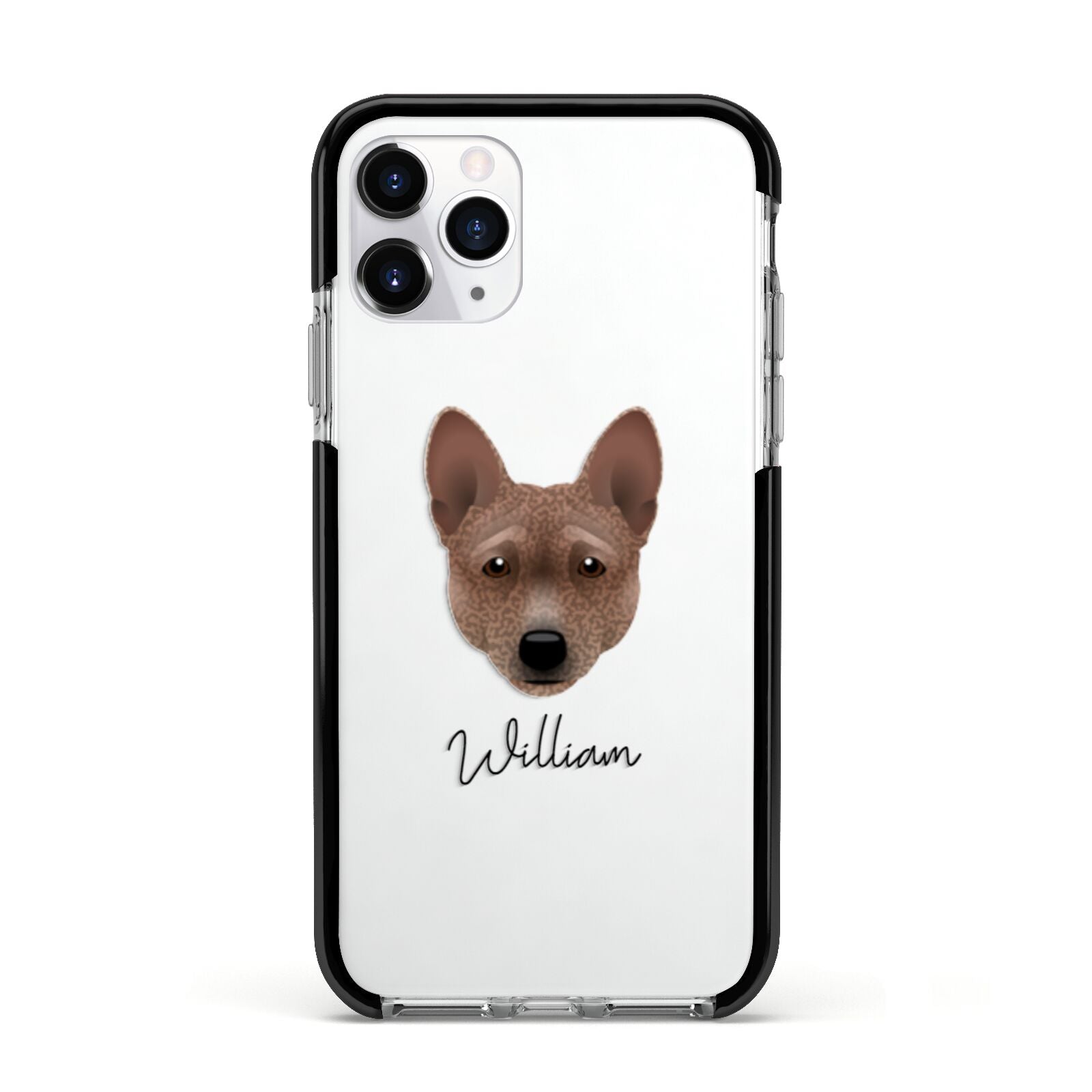 Basenji Personalised Apple iPhone 11 Pro in Silver with Black Impact Case