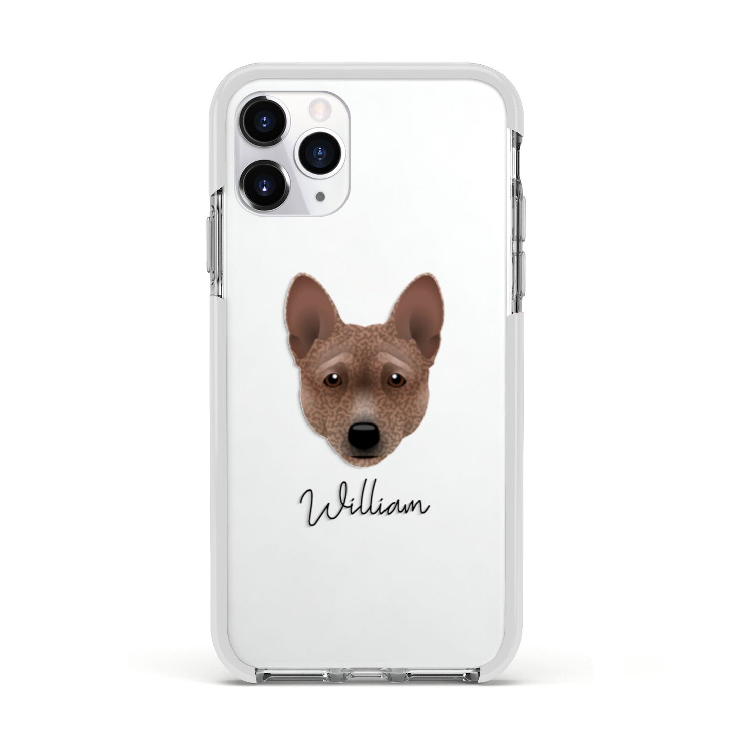 Basenji Personalised Apple iPhone 11 Pro in Silver with White Impact Case