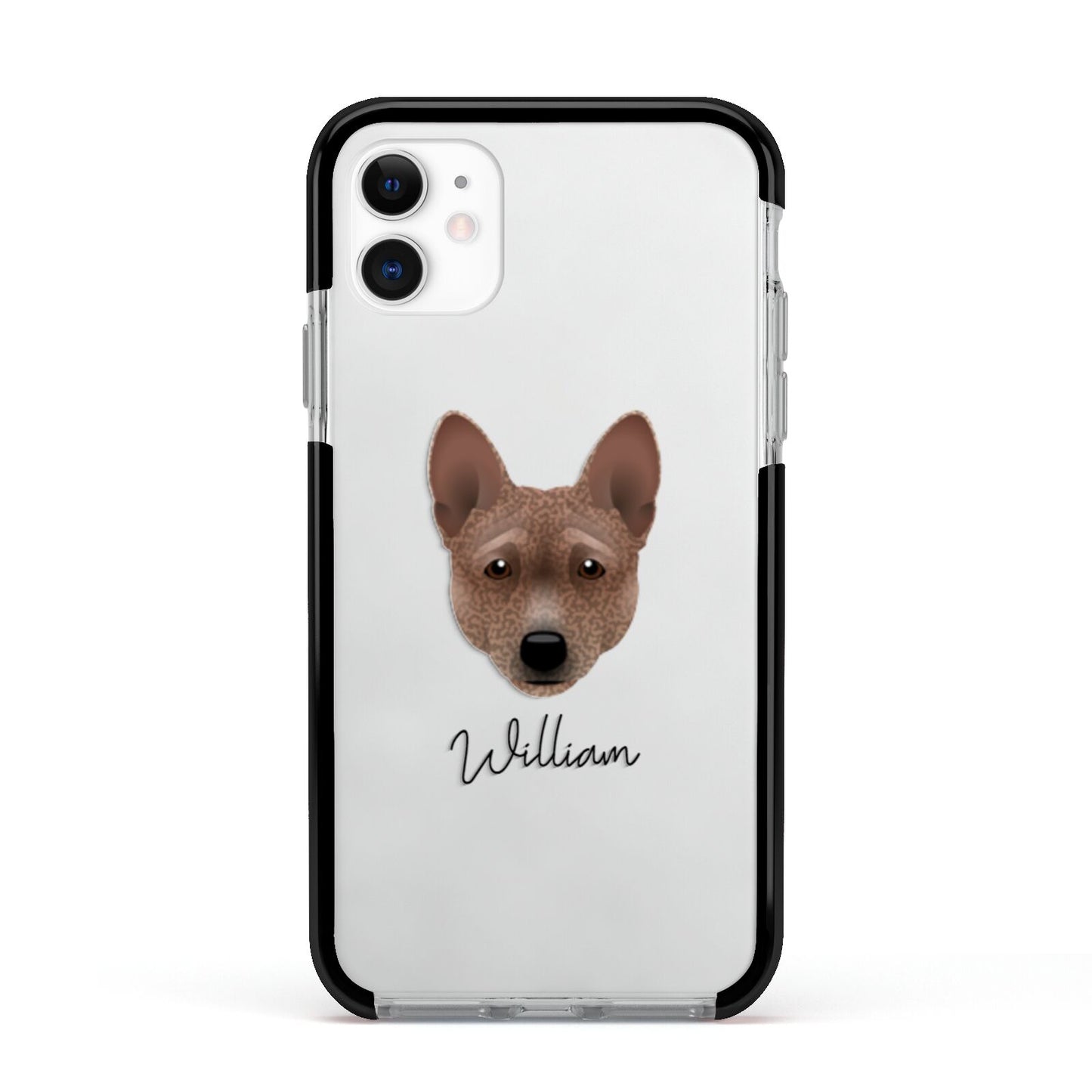 Basenji Personalised Apple iPhone 11 in White with Black Impact Case