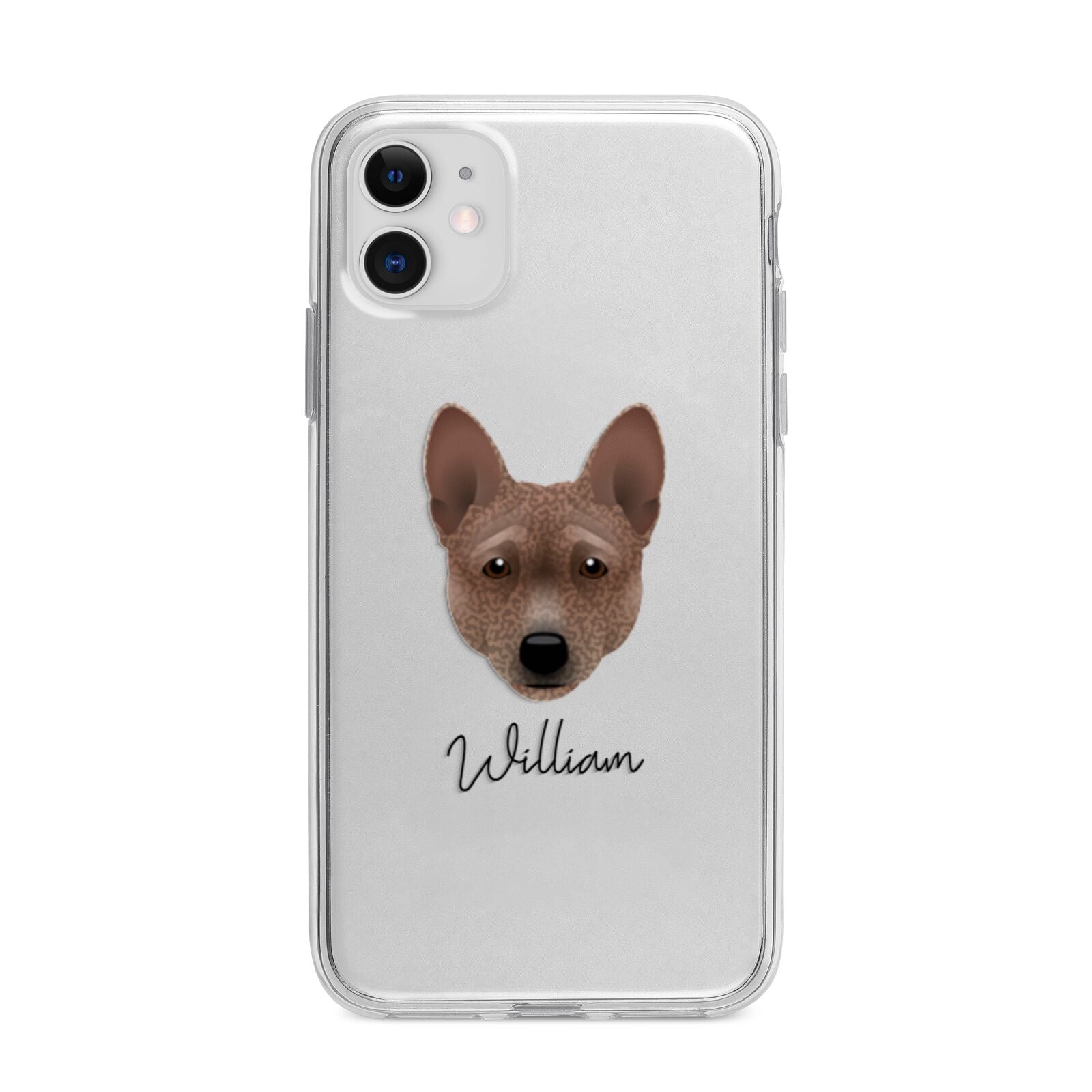 Basenji Personalised Apple iPhone 11 in White with Bumper Case