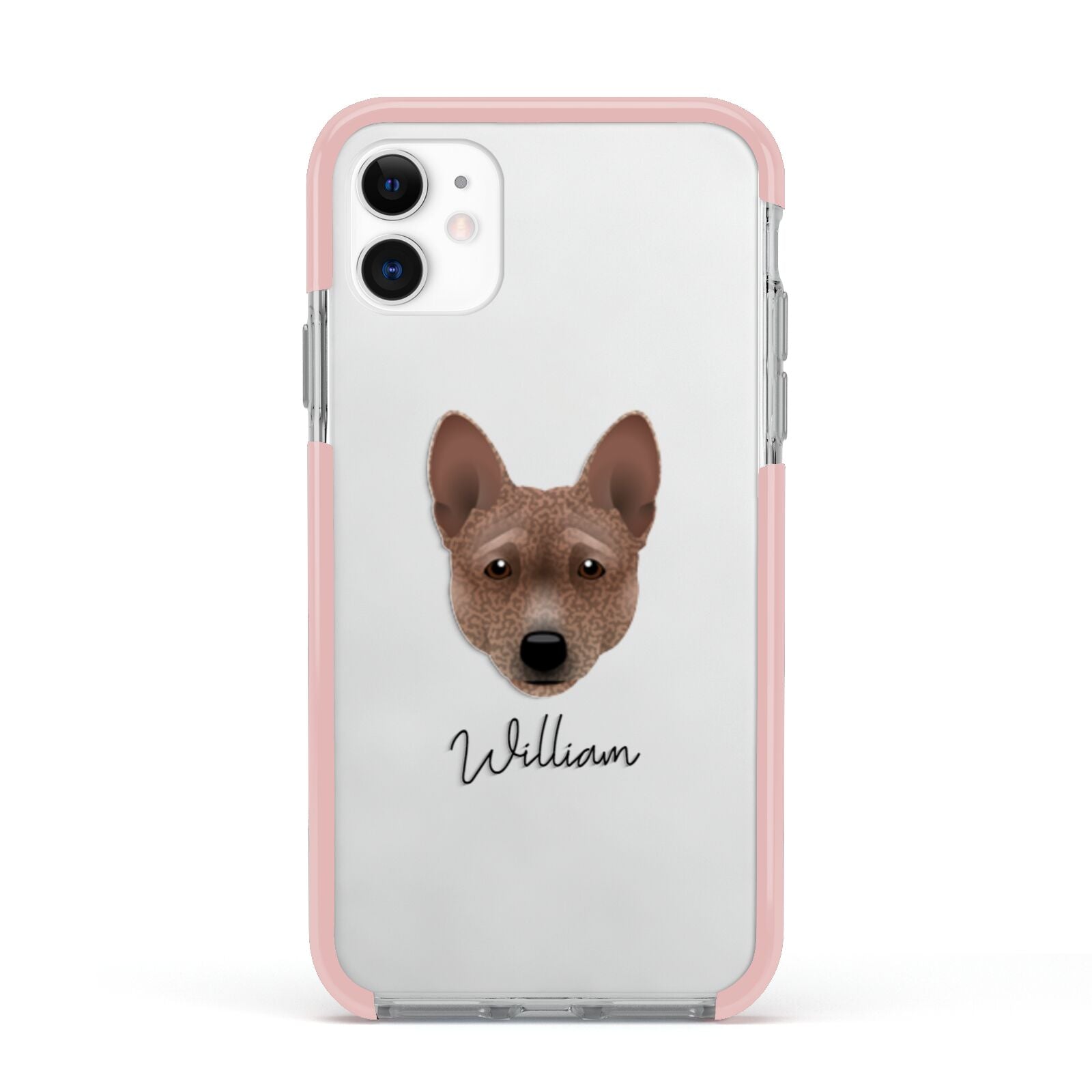Basenji Personalised Apple iPhone 11 in White with Pink Impact Case