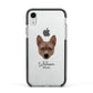 Basenji Personalised Apple iPhone XR Impact Case Black Edge on Silver Phone