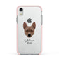 Basenji Personalised Apple iPhone XR Impact Case Pink Edge on Silver Phone