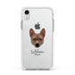 Basenji Personalised Apple iPhone XR Impact Case White Edge on Silver Phone
