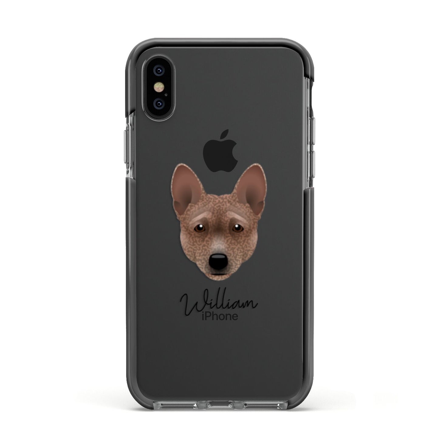 Basenji Personalised Apple iPhone Xs Impact Case Black Edge on Black Phone
