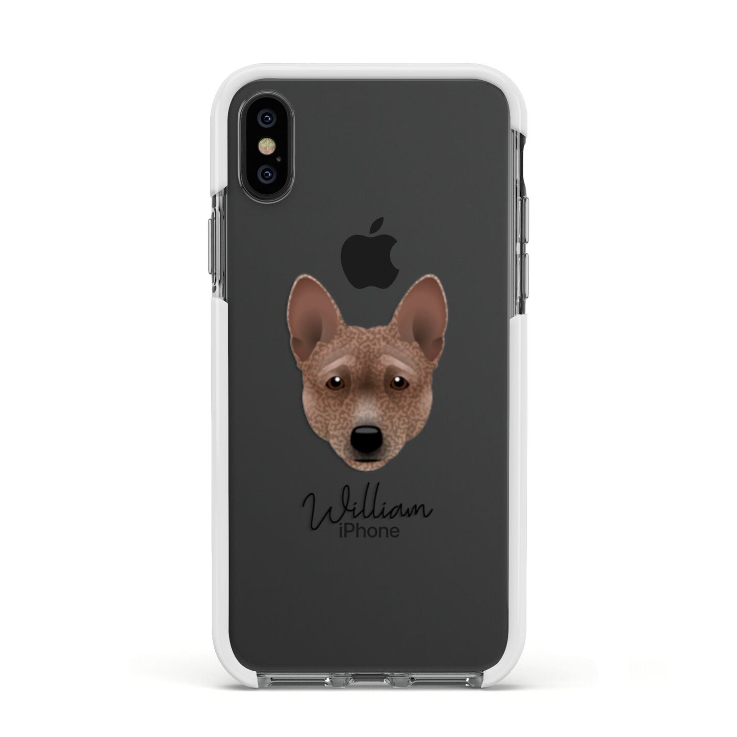 Basenji Personalised Apple iPhone Xs Impact Case White Edge on Black Phone