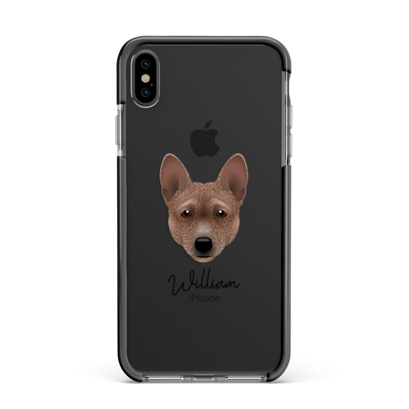 Basenji Personalised Apple iPhone Xs Max Impact Case Black Edge on Black Phone