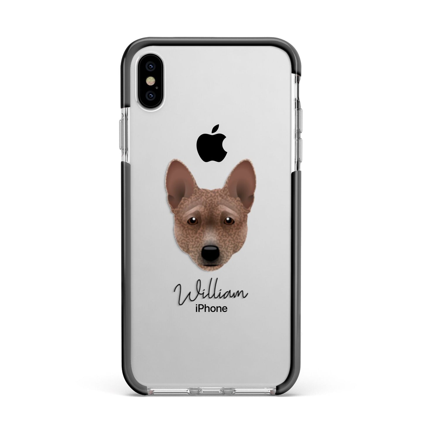 Basenji Personalised Apple iPhone Xs Max Impact Case Black Edge on Silver Phone
