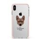 Basenji Personalised Apple iPhone Xs Max Impact Case Pink Edge on Silver Phone